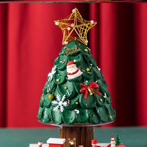 网红圣诞节树桩悬浮两双层许愿圣诞树蛋糕支架子底座打桩多层配件