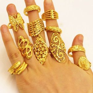 越南沙金戒指女个性百搭久不掉色指环欧币金饰品首饰女活口可调节