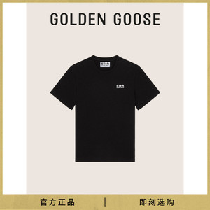 Golden Goose 男装 Star Collection 字母黑色棉质圆领短袖T恤