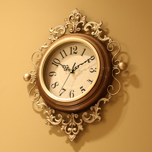 美式艺术时钟挂墙创意网红钟表客厅家用时尚欧式复古挂钟大气挂表