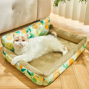 猫窝夏季藤编凉席猫咪夏天沙发床垫子可拆洗狗窝四季通用宠物用品