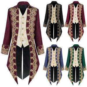 万圣节欧式宫廷王子装复古燕尾中世纪哥特式COS演出服装男款大衣