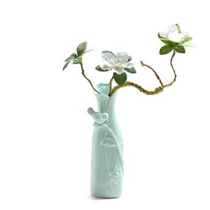 腊梅专用花瓶适合放干花的花瓶银柳枝干花瓶配冬青的花瓶餐桌摆件