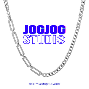 JOCJOC拼接项链ins嘻哈冷淡风个性百搭潮流酷钛钢男女毛衣链饰品