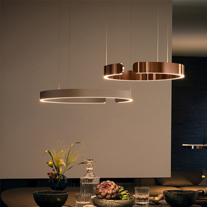 不锈钢意式餐厅吊灯现代极简创意设计师c型自由组合客厅led灯具