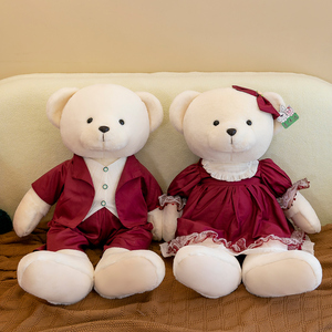结婚礼物压床布娃娃一对婚庆娃娃大号毛绒玩具情侣熊抱枕公仔婚房