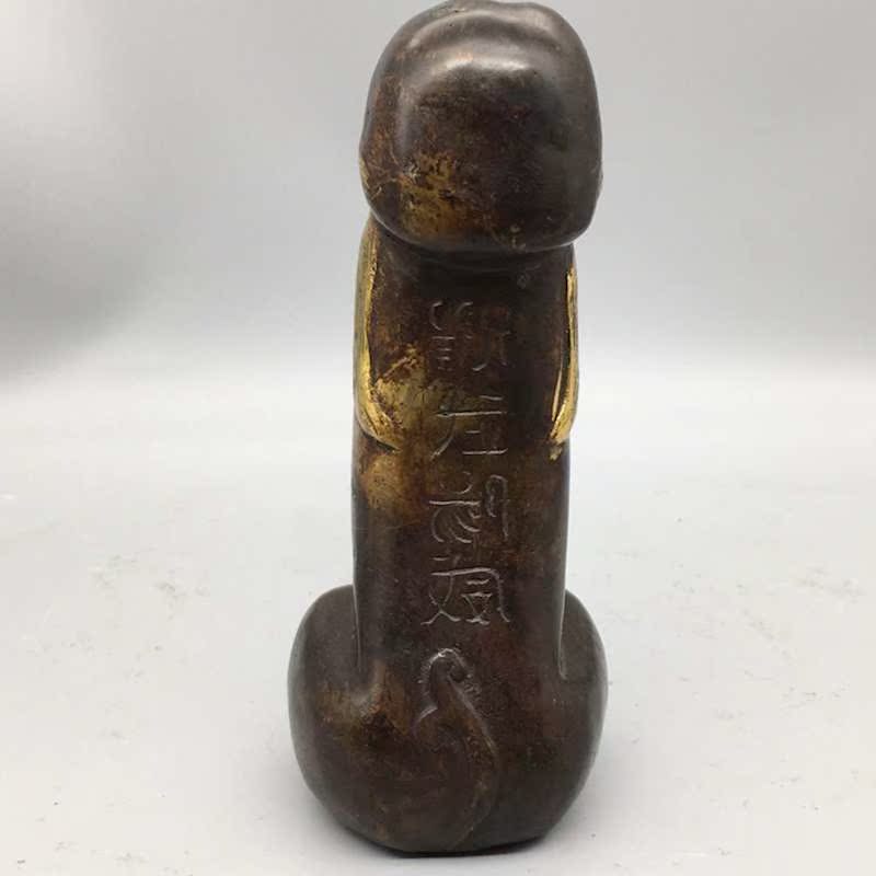 仿古纯铜黄铜耀武扬威摆件一柱擎天男根手把件性文化收藏趣味摆设