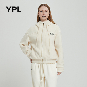 YPL羊羔毛外套女2024新款秋冬季兔毛毛学生加厚短外衣时尚潮搭