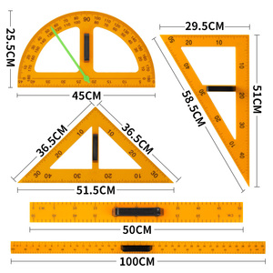 教学三角板磁吸式三角尺绘图大号教师用米尺套尺圆规量角器白板笔磁性数学黑板用塑料老师用尺子套装直尺教具