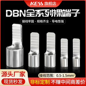 DBN1.25-10片形裸端头线耳冷压接线端子片型插针插片紫铜