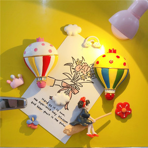 可爱卡通热气球冰箱贴 磁贴装饰贴创意台灯彩虹磁力贴留言贴磁铁