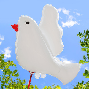 网红白色鸽子婚庆装饰气球放飞和平鸽铝箔气球 大号飘空鸽子气球