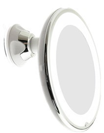 10倍10X放大 LED补光化妆镜梳妆镜美容带灯镜子带吸盘浴室镜