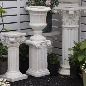 欧式做旧罗马柱花盆庭院阳台花园别墅装饰造景摆件工艺品