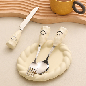 刀叉勺套装不锈钢漂亮精致的勺子西餐叉子高级感汤勺餐勺儿童调羹