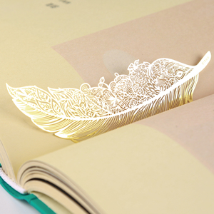 羽毛 金属铜质鸟翼花卉脉络精致气质艺术书签创意节日礼品