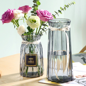 北欧客厅水培玻璃花瓶透明花器百合富贵竹满天星干花小插花瓶摆件