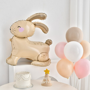 立体小兔子卡通气球兔宝宝满月百天布置装饰动物派对装扮用品