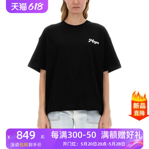 MSGM新款女装时尚个性女标志印花T恤短袖上衣黑色3641MDM125