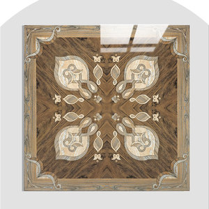 轻奢镀金800x800客厅地砖欧式木纹拼花砖卧室地板砖亮光防滑瓷砖