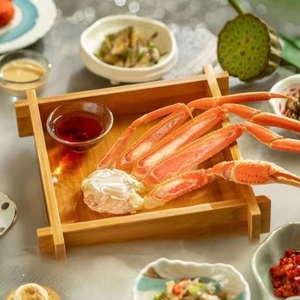 日本怀石会席板前料理竹木餐具冷凉荞麦面井字拌面盒寿司刺身拼盘