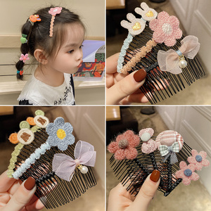 韩国儿童发饰发夹bb碎发固定神器发梳女童刘海整理发卡网红2021年