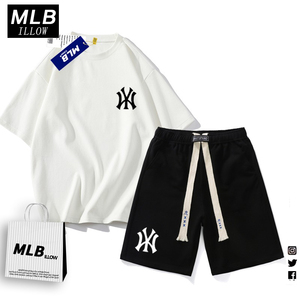 MLBillow官方运动套装男女夏宽松两件套搭配一套INS潮牌上衣情侣