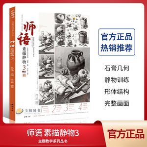 2021师语素描静物3主题教学叶文豪孔祥涛石膏几何体静物单个组合结构对应完整稿步骤解析临摹范本美术高联考教程画册素描书籍