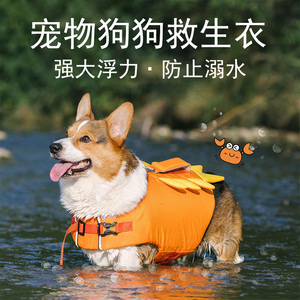 狗狗救生衣柯基专用中小型犬宠物游泳衣服夏季浮力泳衣夏天法斗