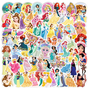 100张美人鱼公主系列涂鸦贴纸可爱卡通儿童手账笔记本水杯防水贴