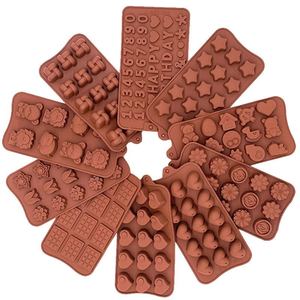情人节爱心巧克力硅胶模具DIY猫爪圣诞系列慕斯蛋糕布丁烘焙工具