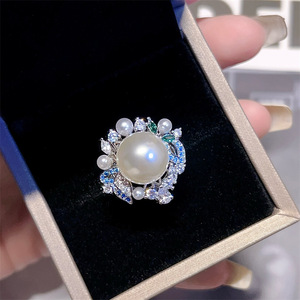 vintage新款珍珠戒指重工小众高级气质指环轻奢夸张个性百搭饰品
