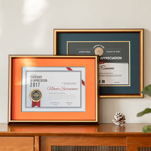 荣誉证书框A4相框毕业证营业执照授权书实木画框挂墙展示装裱定制