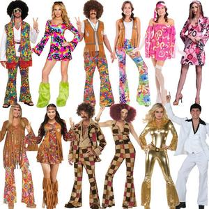 万圣节新款Disco Costume70年代复古迪斯科服酒吧cos装嬉皮士服装