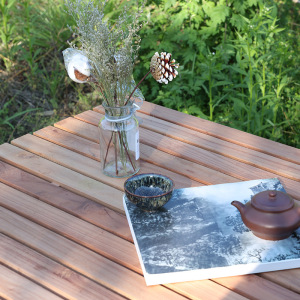 拍照复古户外实木折叠做旧老木板长方形圆形餐桌静物拍照桌面道具