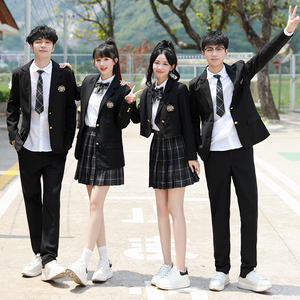 韩国韩系校服套装英伦学院风高初中学生秋季运动会西装班服合唱服