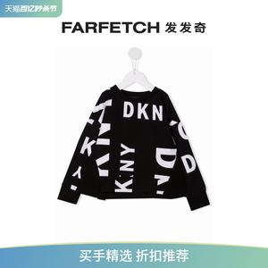 DKNY童装logo印花荷叶边卫衣FARFETCH发发奇