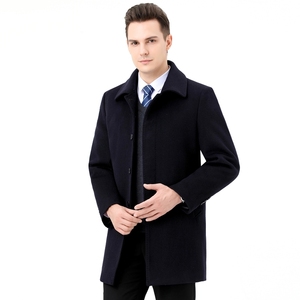 奢侈品新款阿玛伲羊绒毛呢大衣男中长款高端双面衣双排扣风衣外套