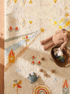 北欧床边地毯毛毯地垫儿童房爬行垫卧室家用加厚宝宝垫飘窗垫卡通