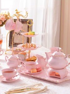简约英式下午茶茶具套装高档陶瓷咖啡具欧式花果茶茶具整套礼盒装