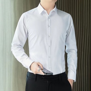 长袖男士韩版纯色衬衫商务正装气质高级轻奢衬男士高档衬衫衣