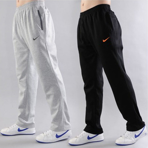 Nike耐克纯棉裤子男士夏季直筒卫裤针织宽松大码跑步运动休闲长裤