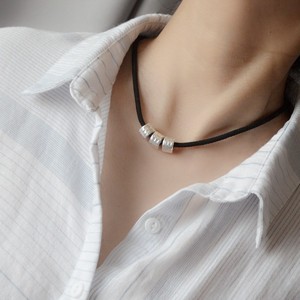网红黑绳锁骨链S925银项链女夏季高级感颈链脖子配饰挂绳装饰品潮