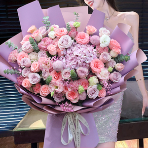 巨型大花束玫瑰花生日订花鲜花速递北京广州上海同城配送女友花店
