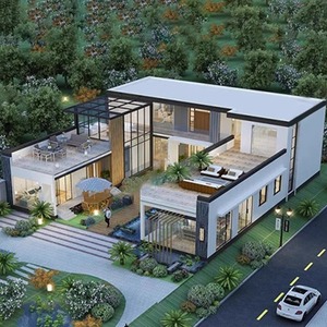 一层农村自建房设计图带院子现代风别墅图纸新中式房子二三层半格