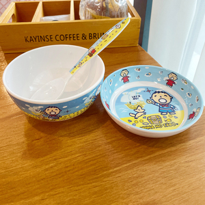 儿童碗勺碟套装家用卡通餐具套装组合可爱创意防摔防烫中大童汤碗