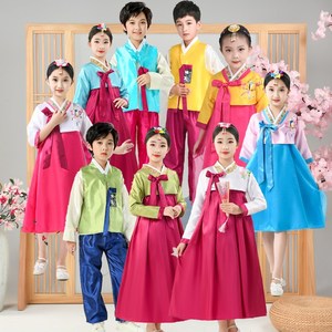 新款儿童韩服56个民族朝鲜族民族服中小学生演出服男女童表演服饰