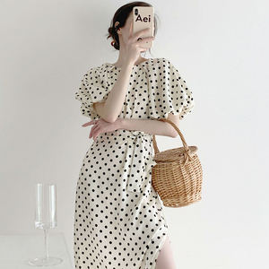 sandro Hepburn24款夏季复古民国风小洋装名媛艺术感法式连衣裙女