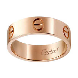 二手99新Cartier/卡地亚经典LOVE系列宽版18K情侣戒指男女士