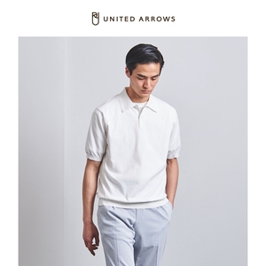 UNITED ARROWS 夏季 男士 白色 休闲上衣 针织毛衣